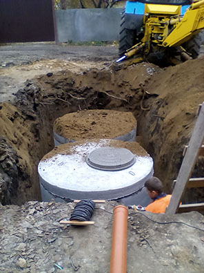 Канализация для частного дома, автономная канализация, сливная яма, выгребная яма, ЖБ кольца, септик из колец, бетонный септик, Септик из ЖБИ